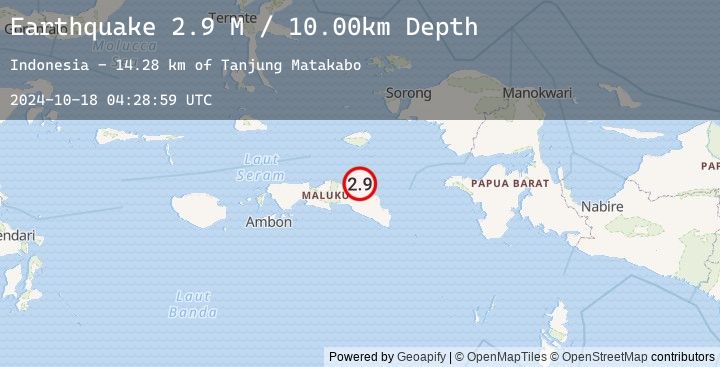 Map of Seram, Indonesia