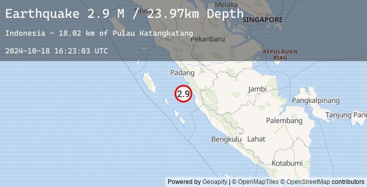 Map of Southern Sumatra, Indonesia