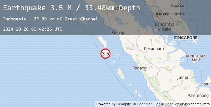 Map of Northern Sumatra, Indonesia
