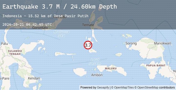 Map of Halmahera, Indonesia