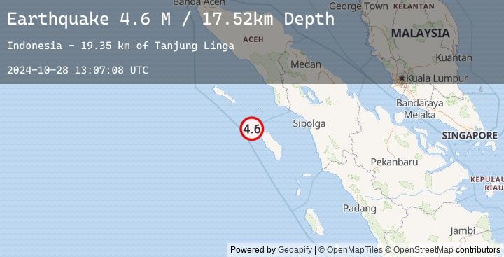 Map of Off West Coast of Northern Sumatra
