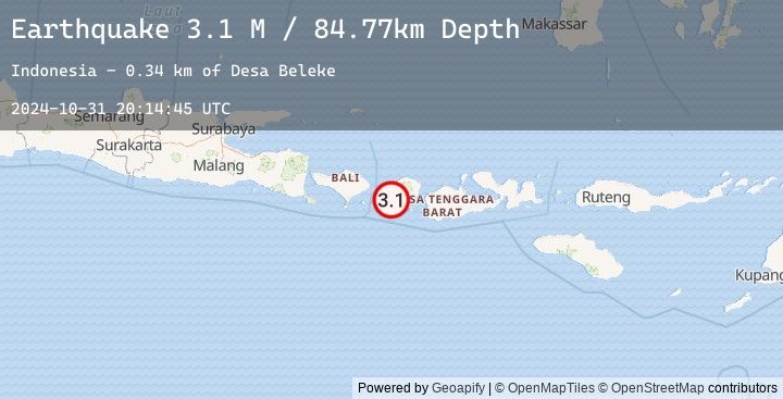 Map of Sumbawa Region, Indonesia