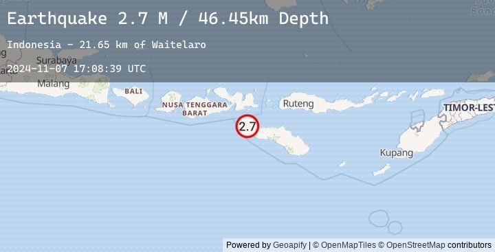 Map of Sumbawa Region, Indonesia