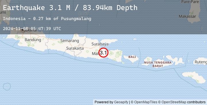 Map of Java, Indonesia