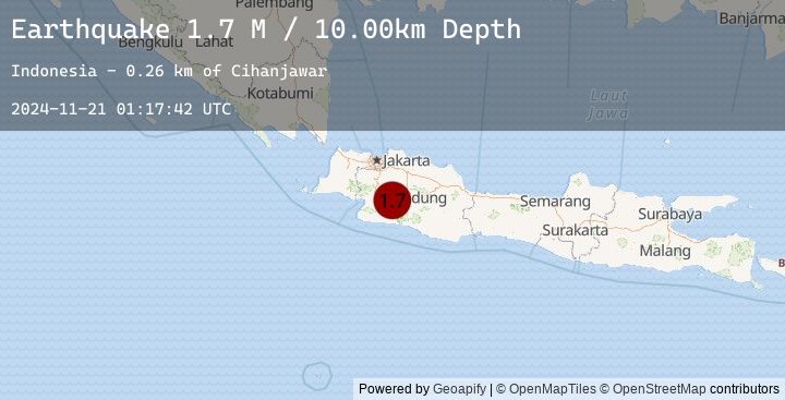 Map of Java, Indonesia