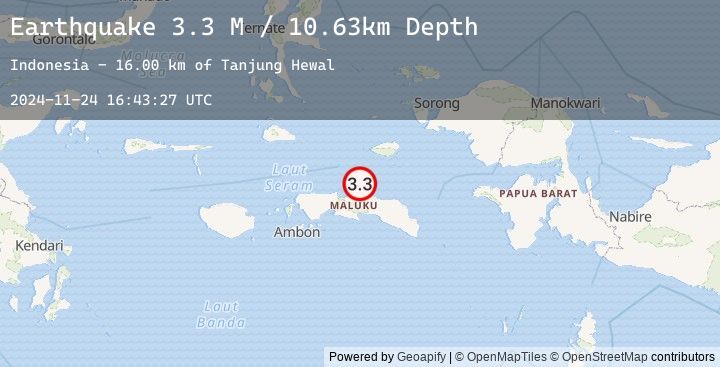 Map of Seram, Indonesia