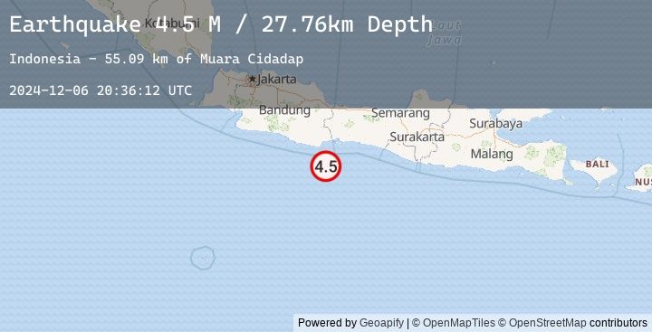 Map of Java, Indonesia
