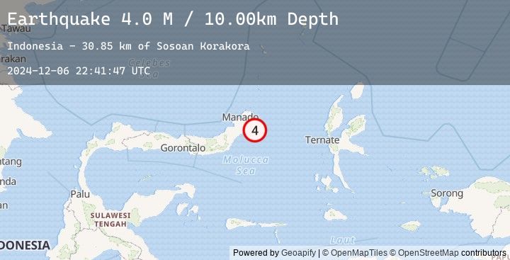 Map of Northern Molucca Sea