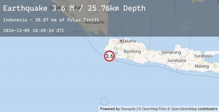 Map of Java, Indonesia