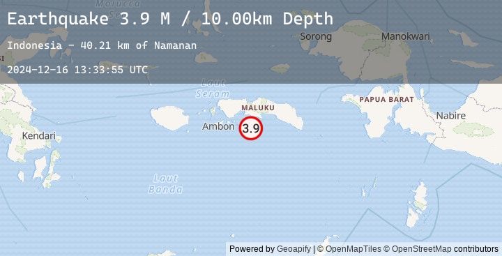 Map of Seram, Indonesia