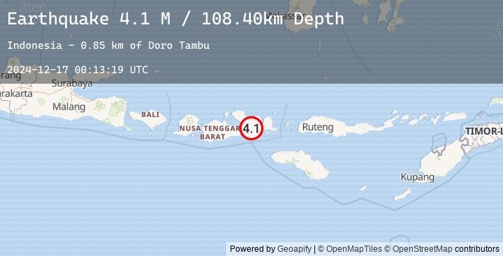 Map of Sumbawa Region, Indonesia