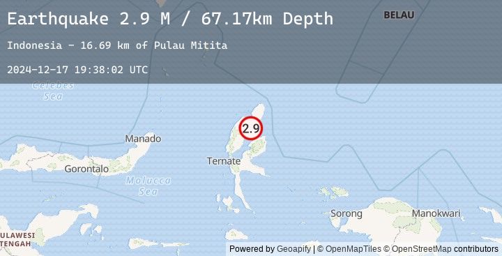 Map of Halmahera, Indonesia