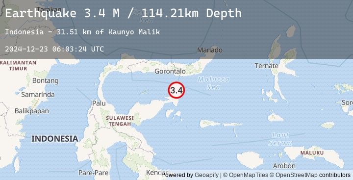 Map of Minahassa Peninsula, Sulawesi