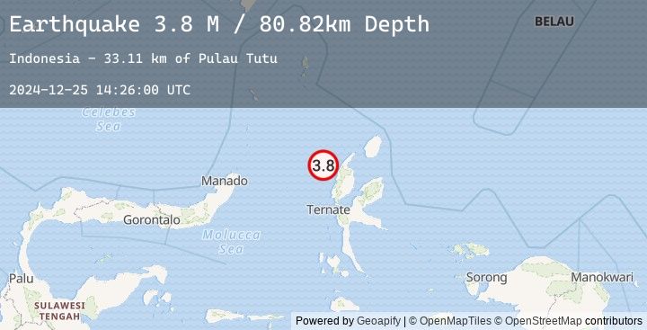 Map of Halmahera, Indonesia