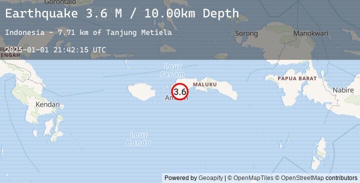 Map of Seram, Indonesia