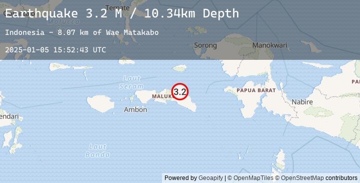 Map of Seram, Indonesia