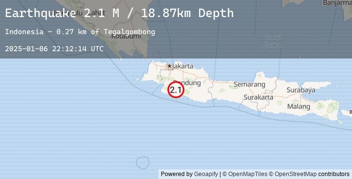 Map of Java, Indonesia