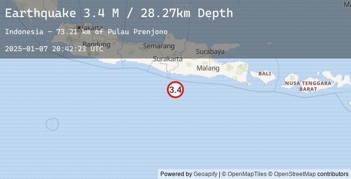 Map of Java, Indonesia