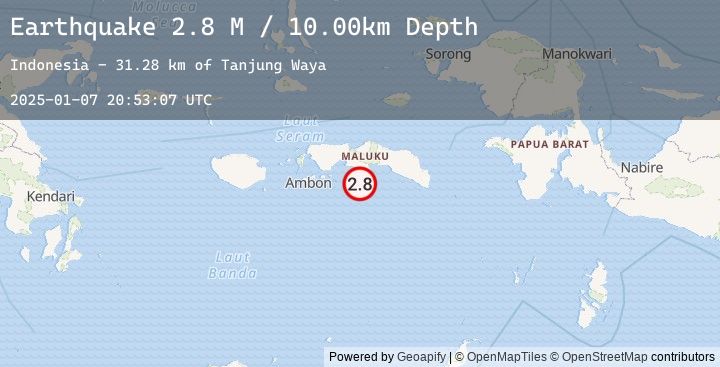 Map of Seram, Indonesia