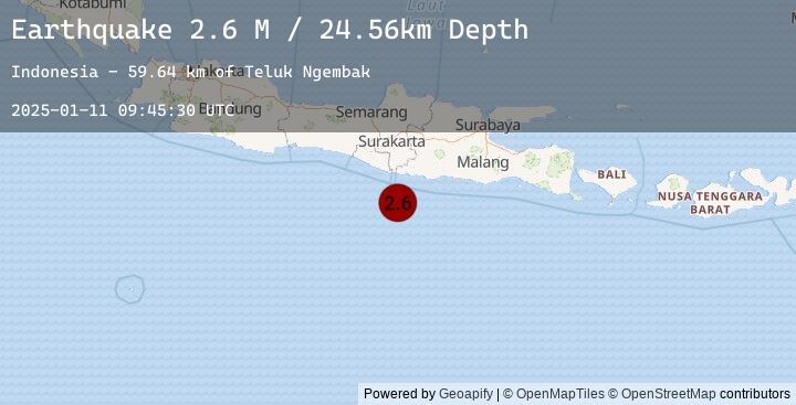 Map of Java, Indonesia