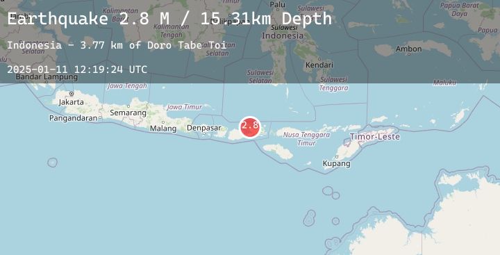 Map of Sumbawa Region, Indonesia