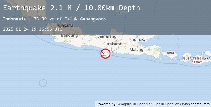 Map of Java, Indonesia