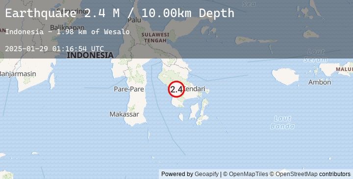 Map of Sulawesi, Indonesia