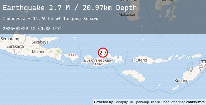 Map of Sumbawa Region, Indonesia