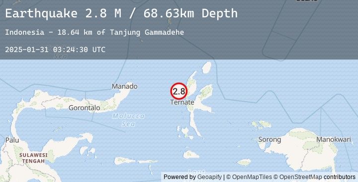 Map of Halmahera, Indonesia