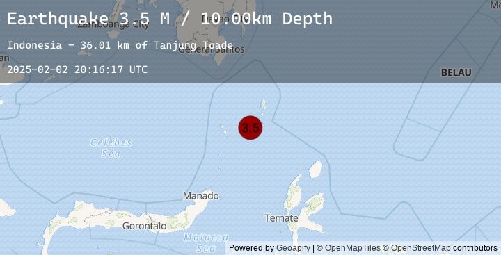 Map of Talaud Islands, Indonesia
