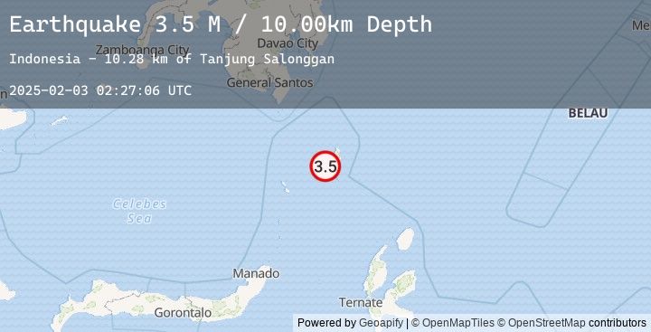Map of Talaud Islands, Indonesia