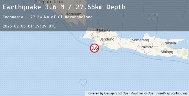Map of Java, Indonesia