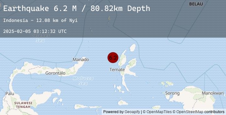 Map of Halmahera, Indonesia