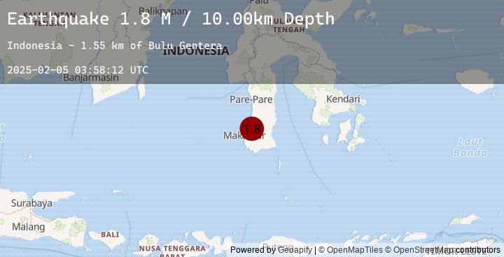 Map of Sulawesi, Indonesia