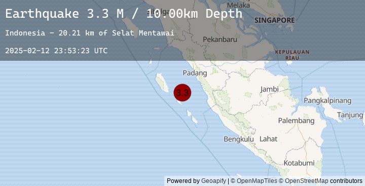 Map of Southern Sumatra, Indonesia