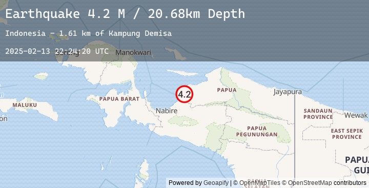 Map of West Papua Region, Indonesia