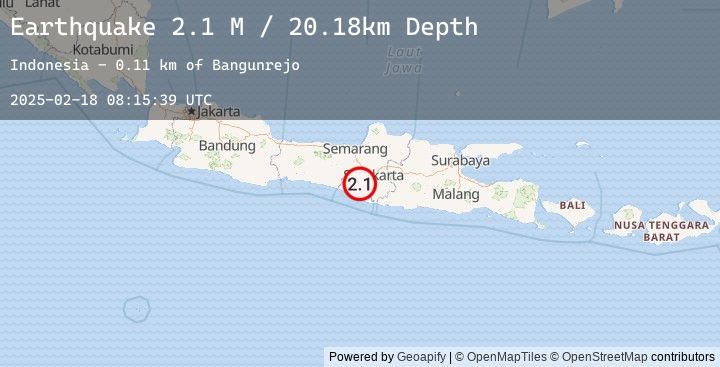 Map of Java, Indonesia