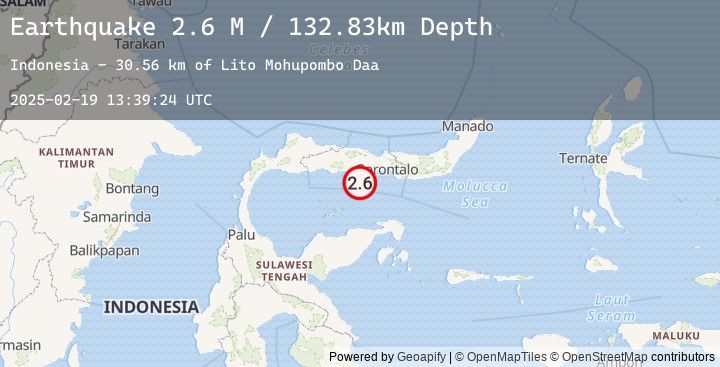 Map of Minahassa Peninsula, Sulawesi