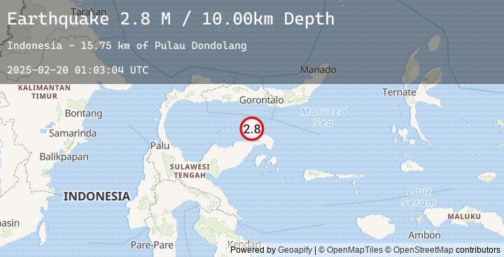 Map of Minahassa Peninsula, Sulawesi