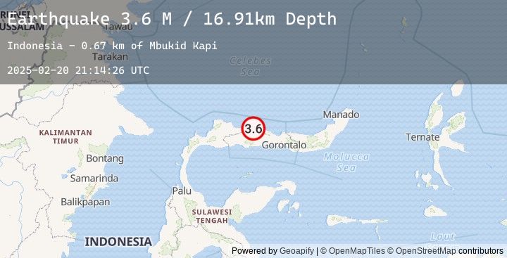Map of Minahassa Peninsula, Sulawesi