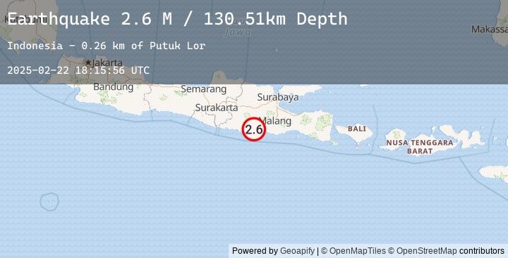 Map of Java, Indonesia