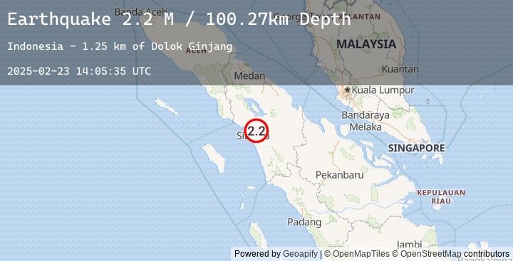 Map of Northern Sumatra, Indonesia
