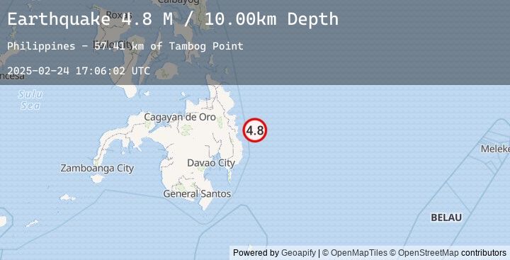 Map of Mindanao, Philippines