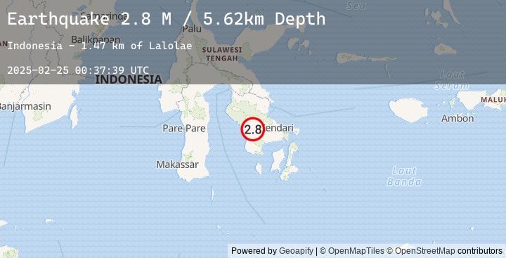 Map of Sulawesi, Indonesia