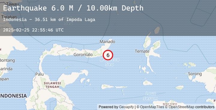 Map of Minahassa Peninsula, Sulawesi