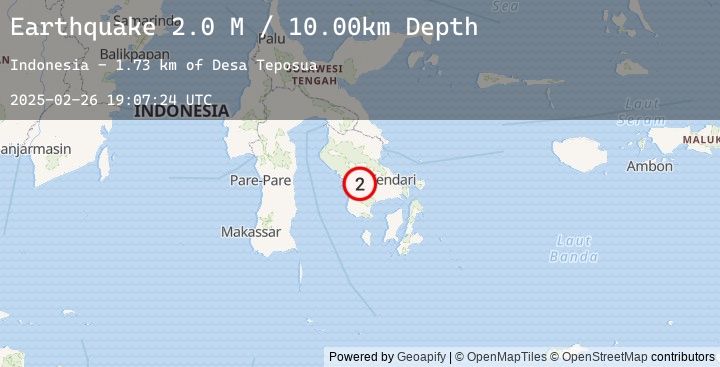 Map of Sulawesi, Indonesia
