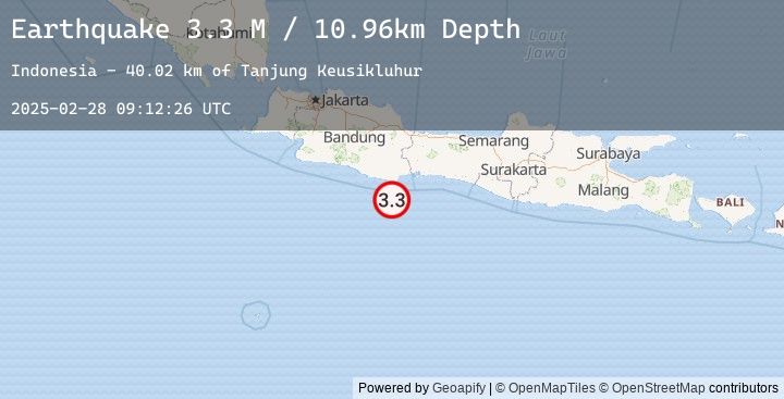 Map of Java, Indonesia