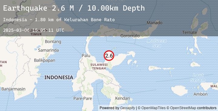 Map of Minahassa Peninsula, Sulawesi