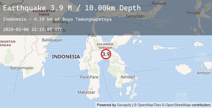 Map of Sulawesi, Indonesia