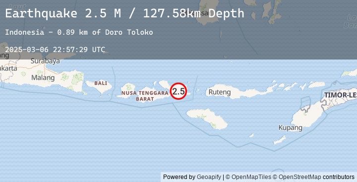 Map of Sumbawa Region, Indonesia